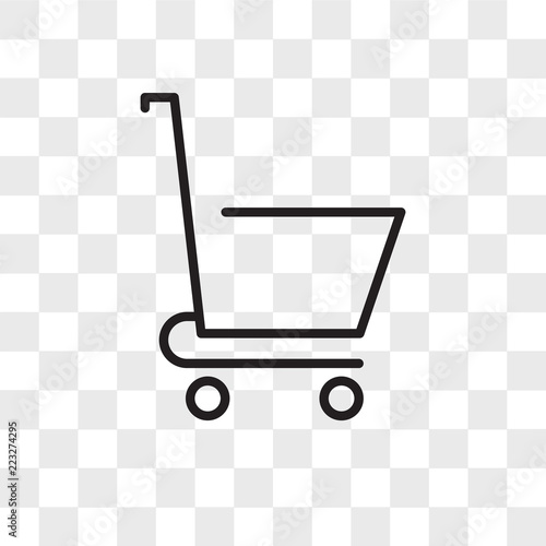 Shopping cart vector icon isolated on transparent background, Shopping cart logo design