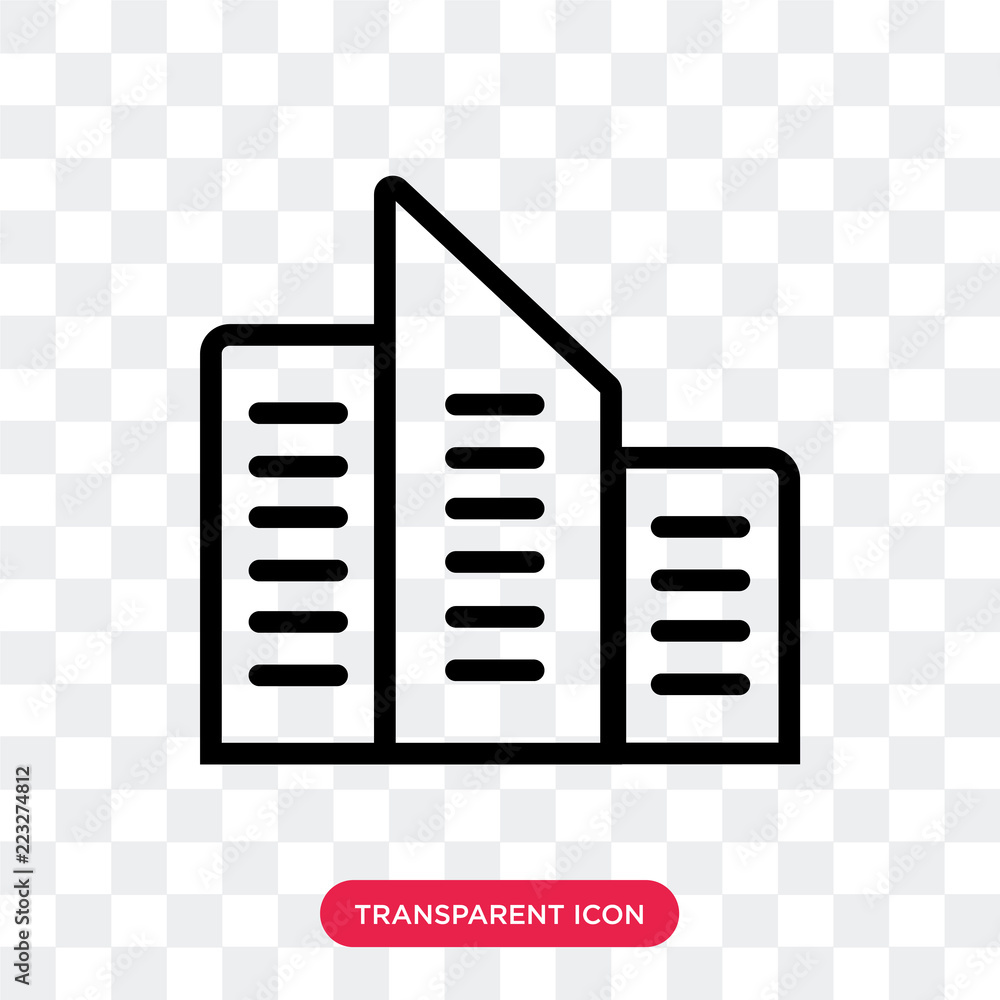 Office block vector icon isolated on transparent background, Office
