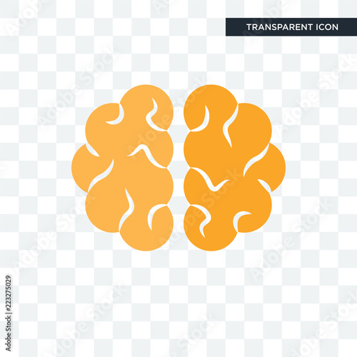 Brain vector icon isolated on transparent background, Brain logo design