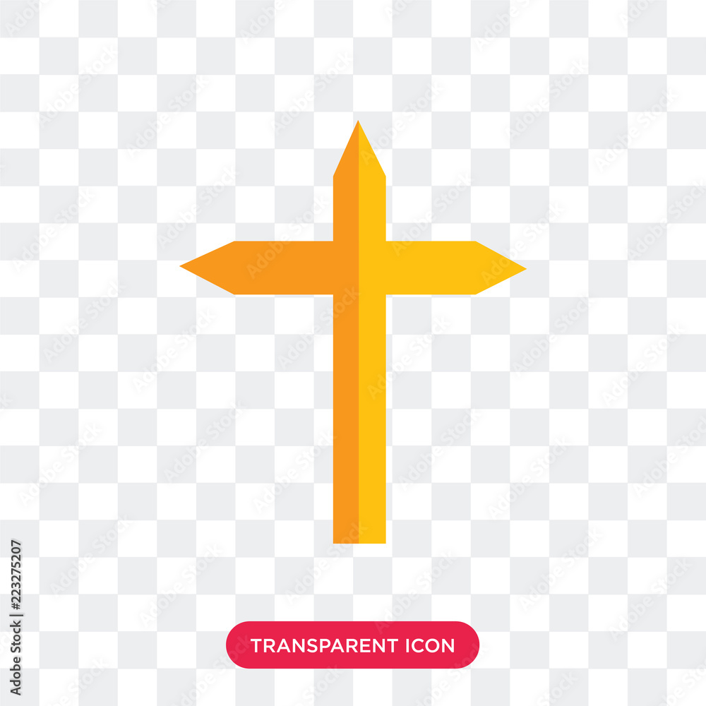 Cross vector icon isolated on transparent background, Cross logo design