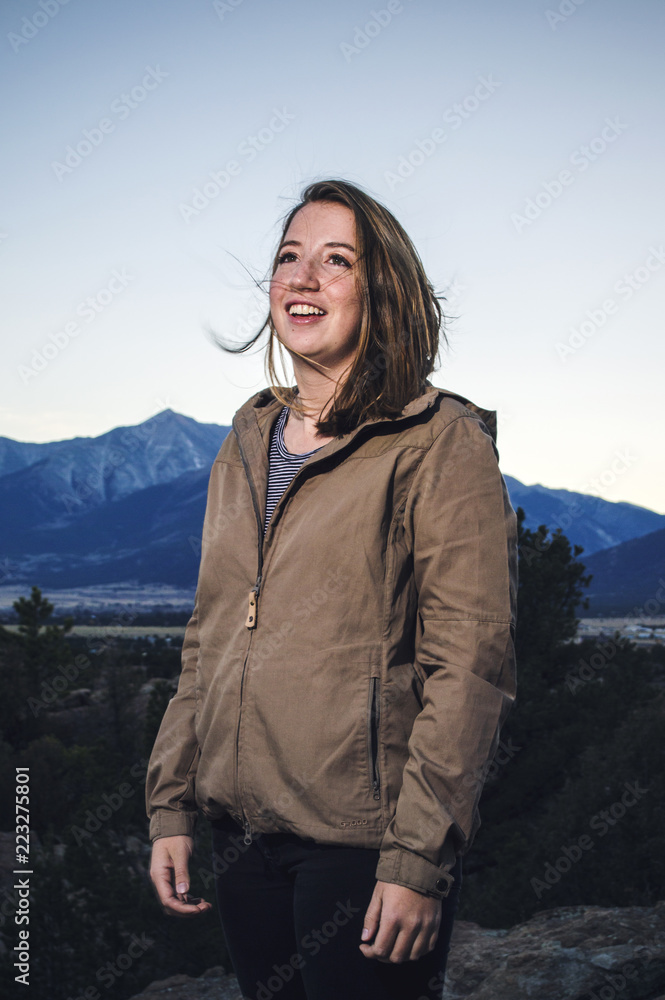 Portrait of Woman in Mountain Setting