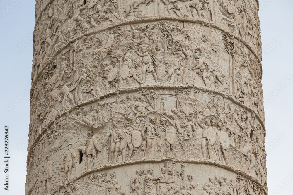 Detail from Trajan's column in Rome, which was built by the emperor Trajan to commemorate his victory over the Dacians