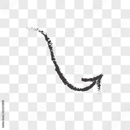 Sketched arrow vector icon isolated on transparent background, Sketched arrow logo design