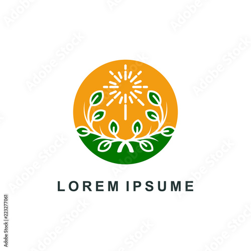 green garden logo, eco farm icon symbol vector illustration Free Download green garden logo, eco farm icon symbol vector illustration - GFXLoad