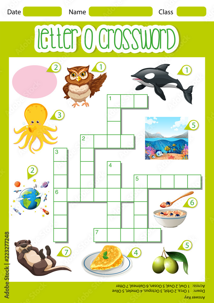 Naklejka premium Letter O crossword template