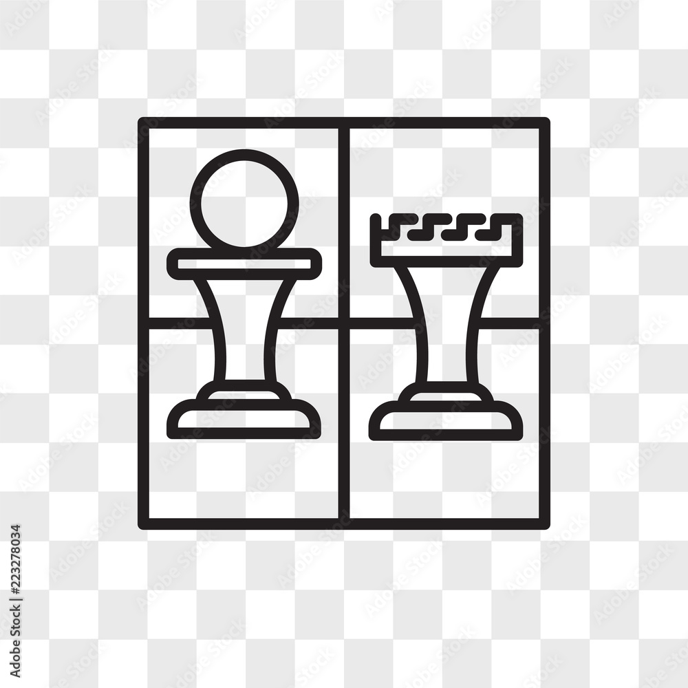 Chess vector icon isolated on transparent background, Chess logo design Chess vector icon isolated on transparent background, Chess logo design