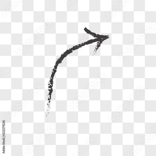 Sketched arrow vector icon isolated on transparent background, Sketched arrow logo design