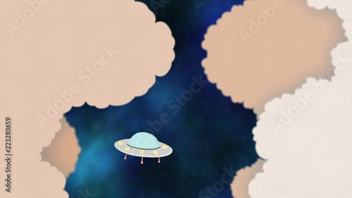 Loop animaton of a ufo hovering