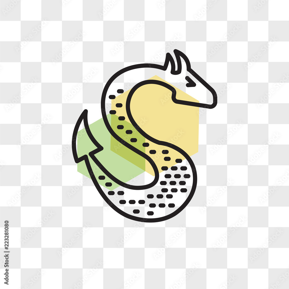 Fototapeta premium Dragon vector icon isolated on transparent background, Dragon logo design