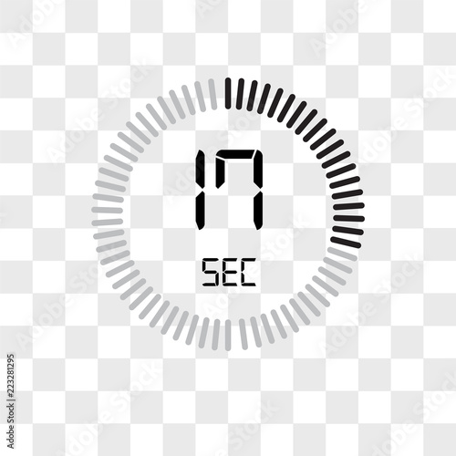 The 17 seconds vector icon isolated on transparent background, The 17 seconds logo design photo