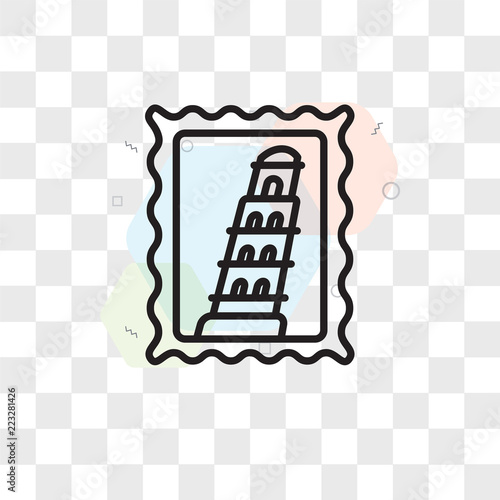 Pisa tower vector icon isolated on transparent background, Pisa tower logo design