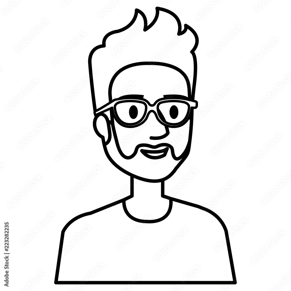 young man with beard avatar character young man with beard avatar character