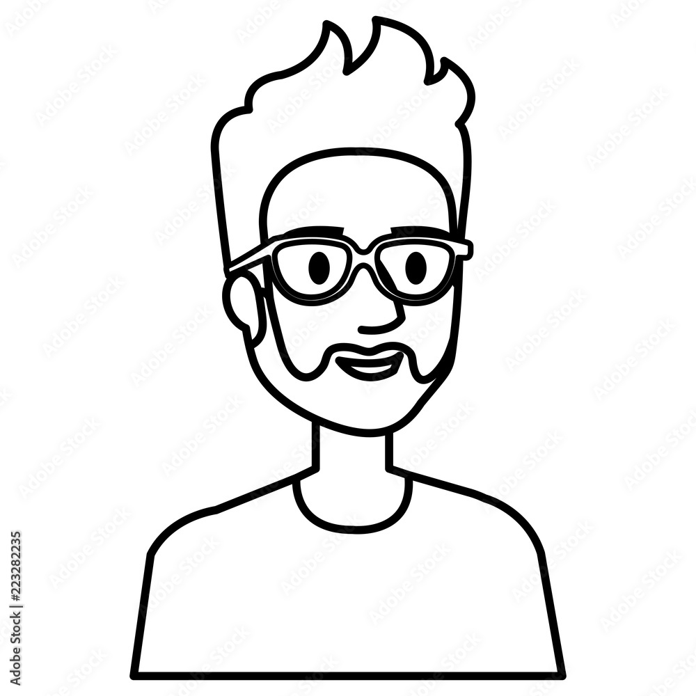 young man with beard avatar character