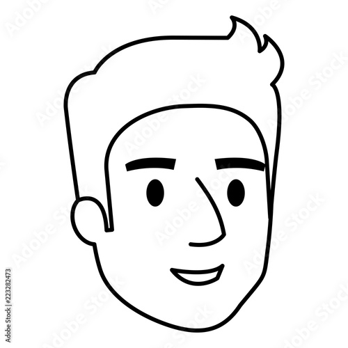 young man head avatar character