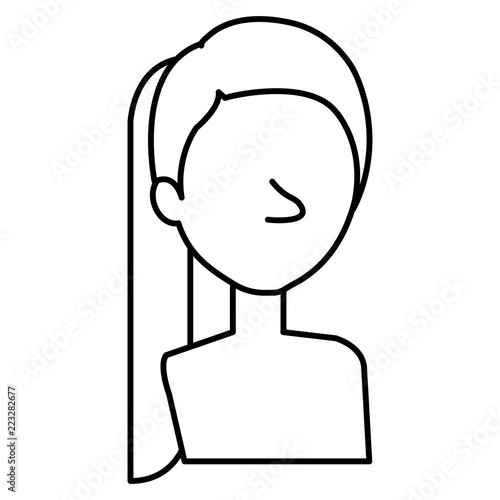 beautiful and young woman shirtless character