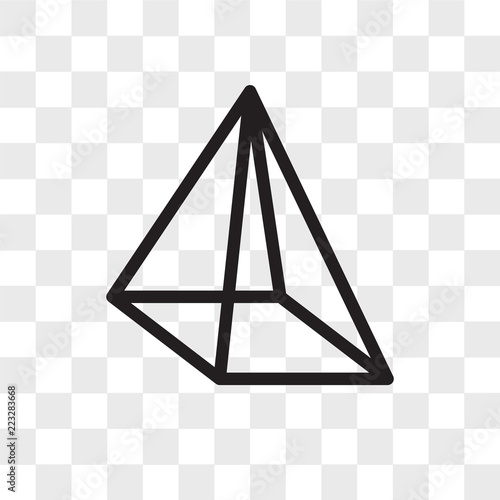 Pyramid vector icon isolated on transparent background, Pyramid logo design