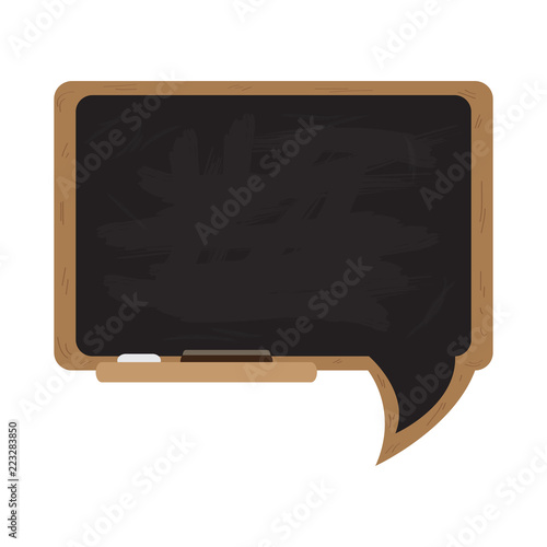 Isolated chalkboard with a bubble chat shape