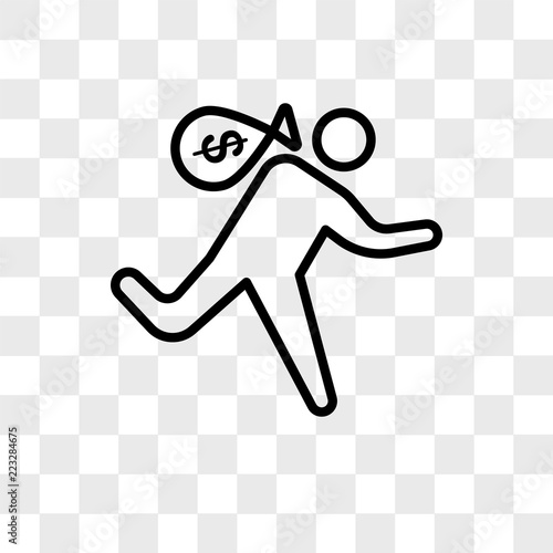 Robbery vector icon isolated on transparent background, Robbery logo design