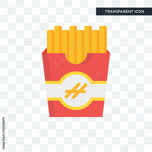 French fries vector icon isolated on transparent background, French fries logo design