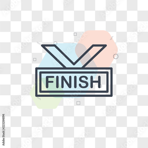Finish line vector icon isolated on transparent background, Finish line logo design