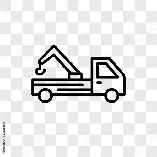 Tow truck vector icon isolated on transparent background, Tow truck logo design