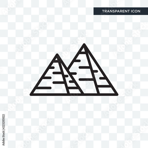 Pyramid vector icon isolated on transparent background, Pyramid logo design