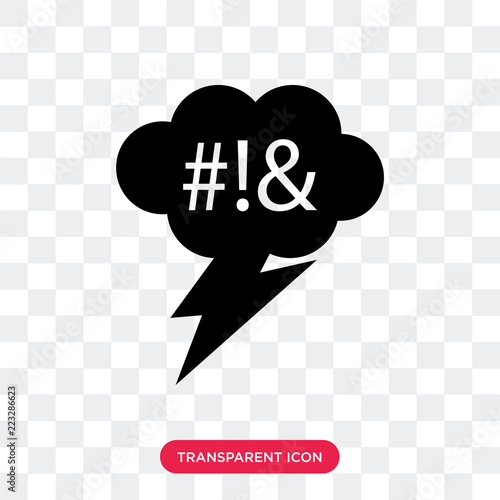 Swearing vector icon isolated on transparent background, Swearing logo design