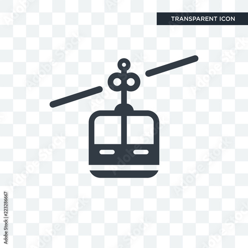 Cable car cabin vector icon isolated on transparent background, Cable car cabin logo design