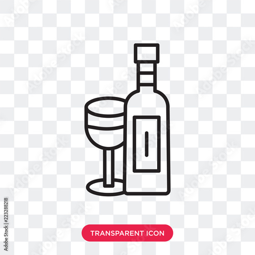 Wine bottle vector icon isolated on transparent background, Wine bottle logo design