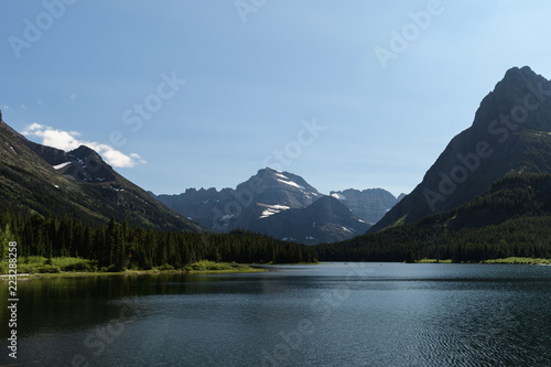 Beautiful day on Swiftcurrent Lake, Glacier National Park, Montana