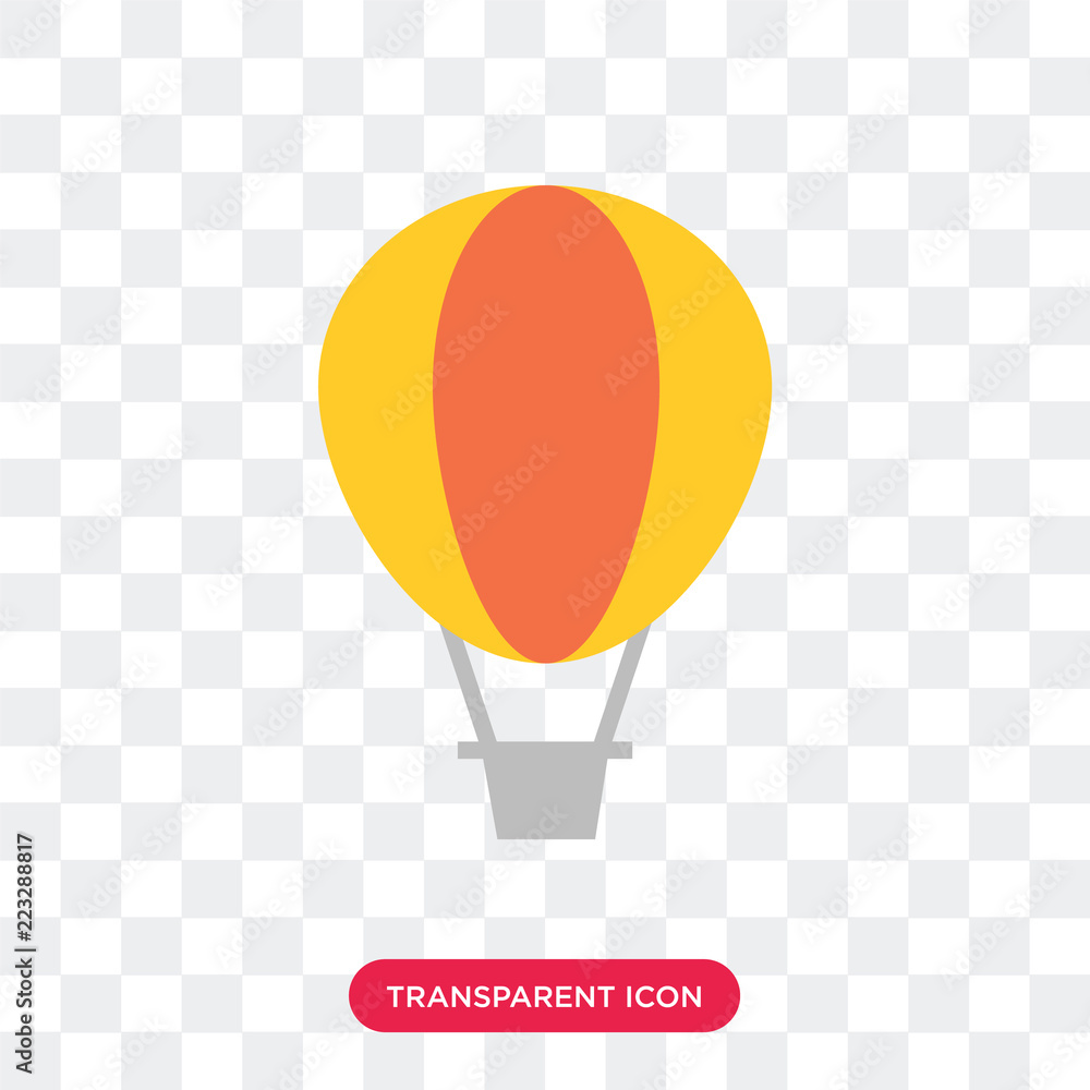 Hot air balloon vector icon isolated on transparent background, Hot air balloon logo design