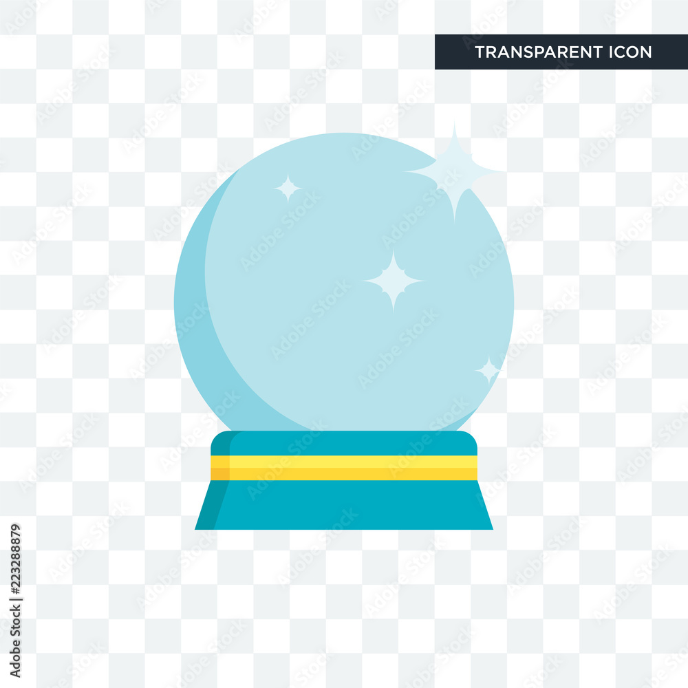 Crystal ball vector icon isolated on transparent background, Crystal