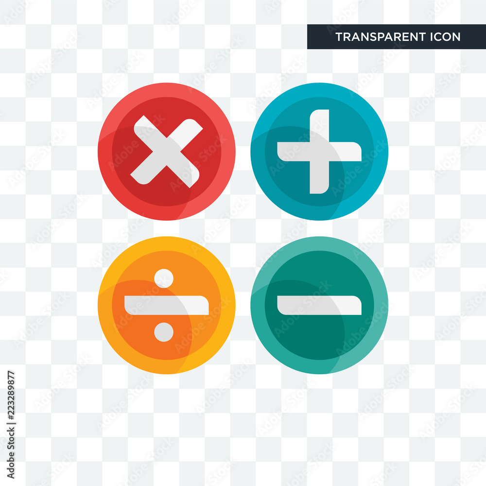 Fototapeta premium Maths vector icon isolated on transparent background, Maths logo design