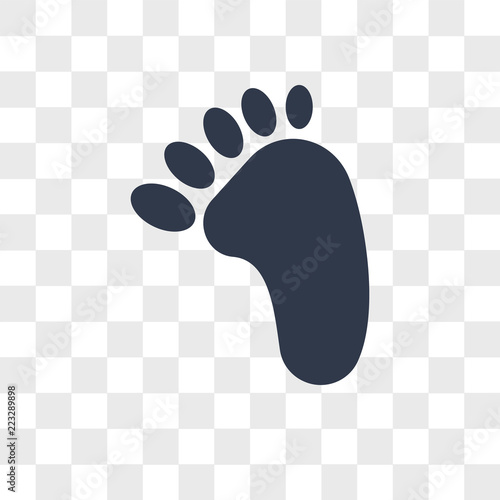 Footprint vector icon isolated on transparent background, Footprint logo design