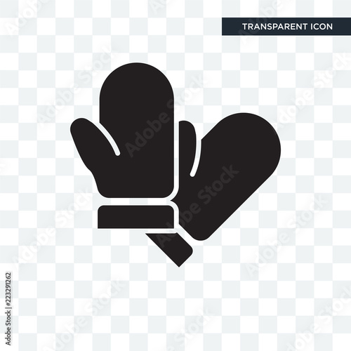 Mitten vector icon isolated on transparent background, Mitten logo design