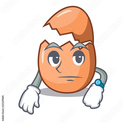 Waiting broken egg isolated on the mascot