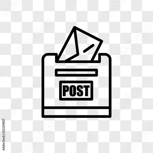 Post box vector icon isolated on transparent background, Post box logo design