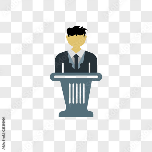 Politician vector icon isolated on transparent background, Politician logo design