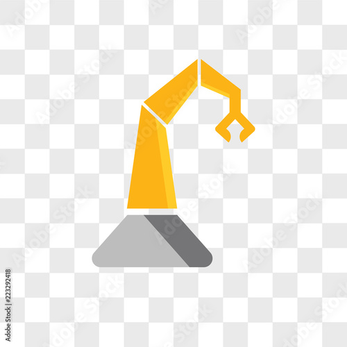 Mechanical arm vector icon isolated on transparent background, Mechanical arm logo design