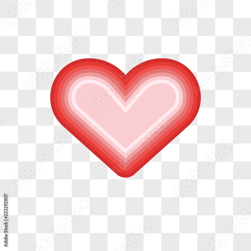 Heart vector icon isolated on transparent background, Heart logo design
