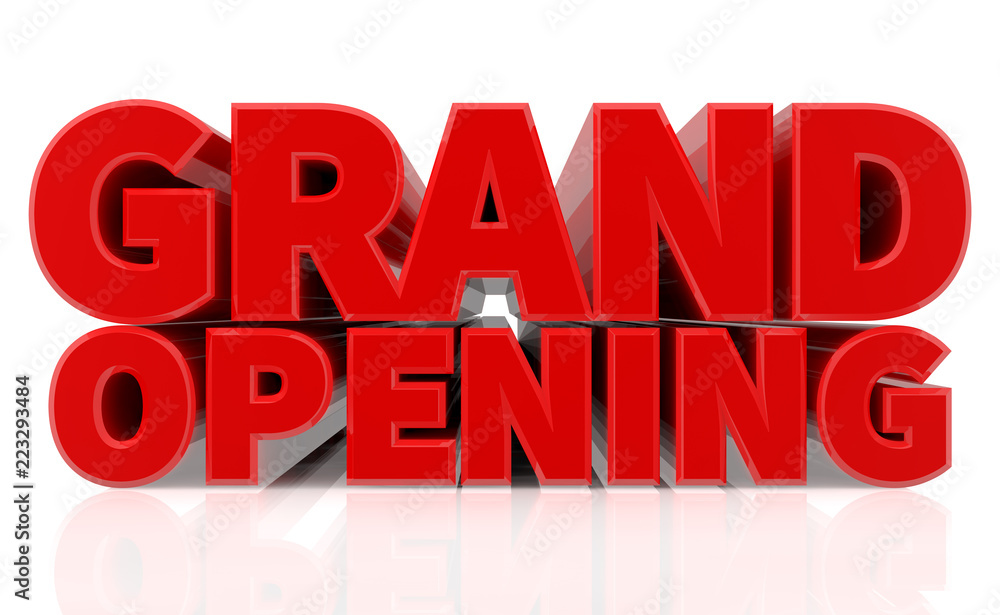 3D GRAND OPENING word on white background 3d rendering 3D GRAND OPENING word on white background 3d rendering