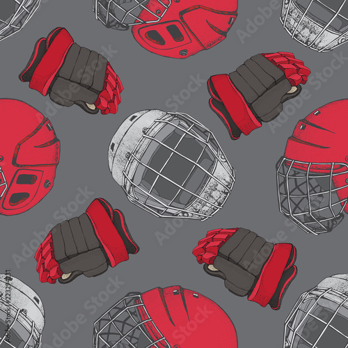 Canvas Print Hockey seamless pattern
