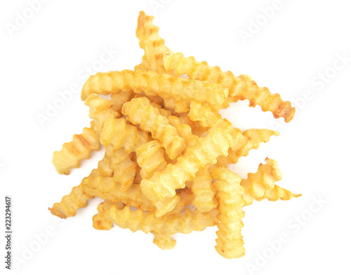 Canvas-taulu Crinkle Fries Isolated on a White Background
