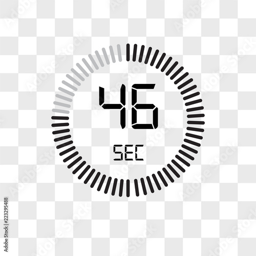 The 46 seconds vector icon isolated on transparent background, The 46 seconds logo design