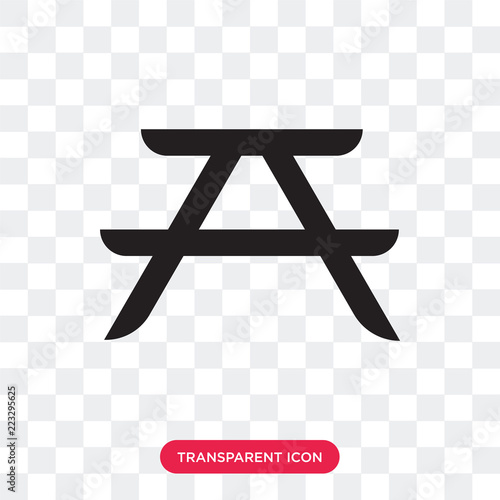 Picnic Table vector icon isolated on transparent background, Picnic Table logo design