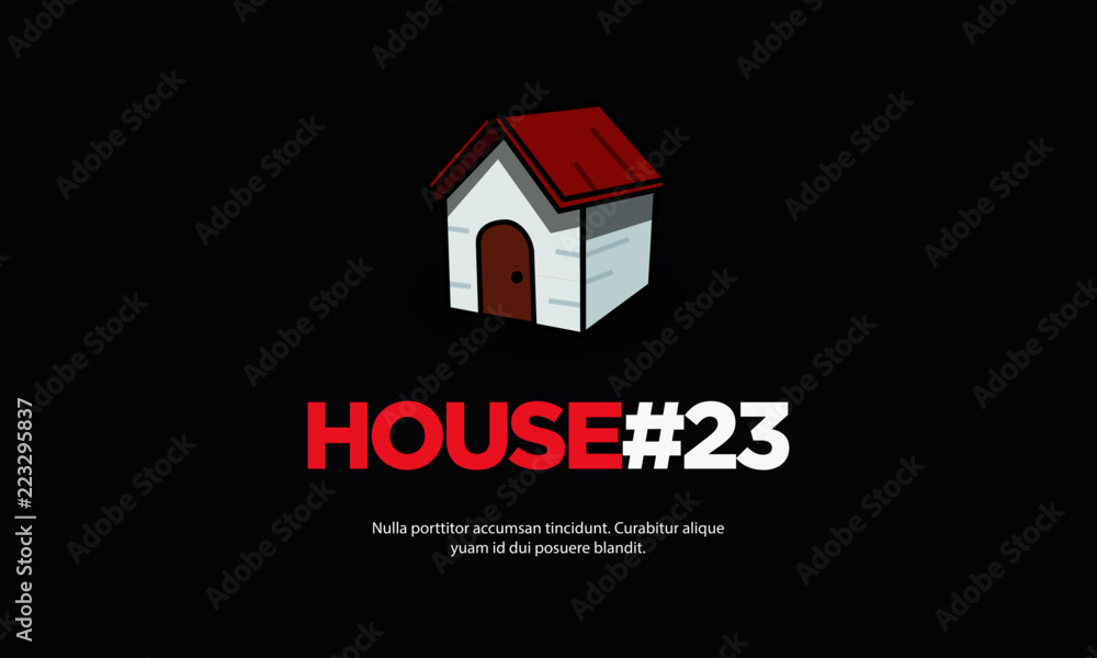 Fototapeta premium House Sign With Simple Vector Illustration 