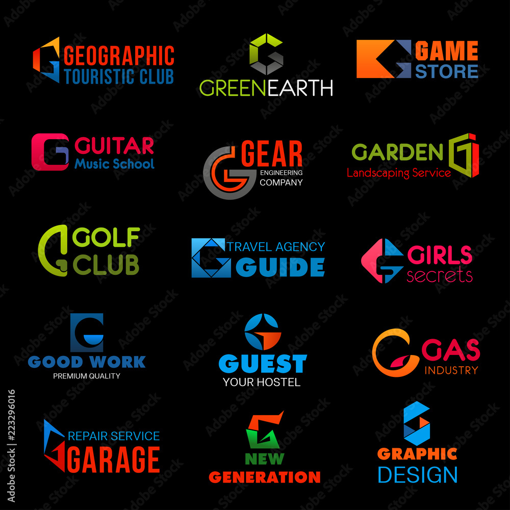 Fototapeta premium G letter company, agency or premium identity