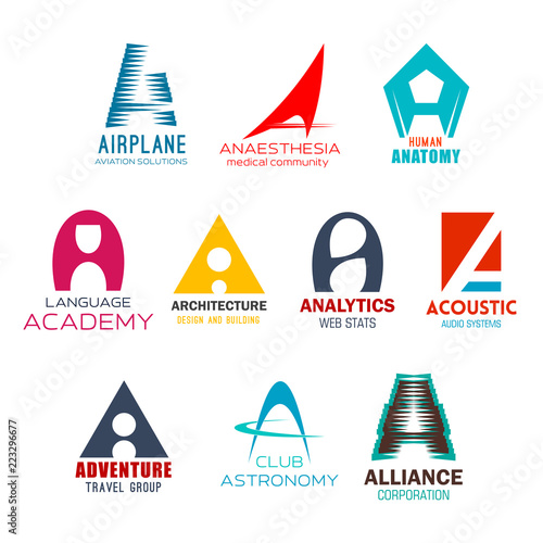 Company name letter A abstract identity