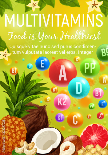 Vitamins and multivitamins, healthy organic food