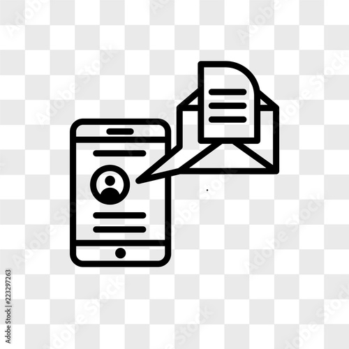 Mail and spartphone vector icon isolated on transparent background, Mail and spartphone logo design